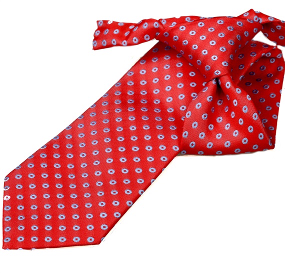 Cravatta Bambino Rossa Pois Blu
