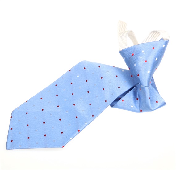 Cravatta Bambino in Seta Blu Cielo a Pois