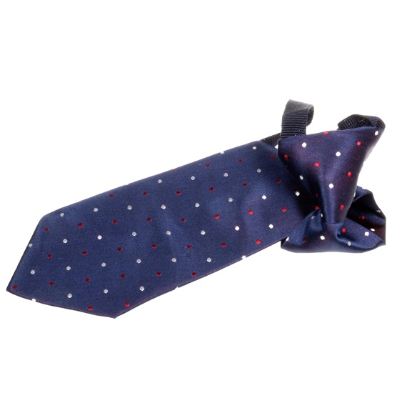 Cravatta Bambino in Seta Blu Navy a Pois