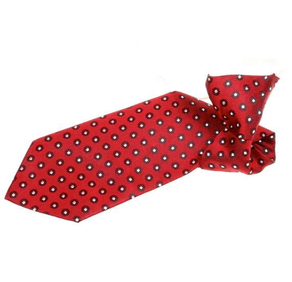 Cravatta Bambino in Seta Bordeaux a Pois Bianchi