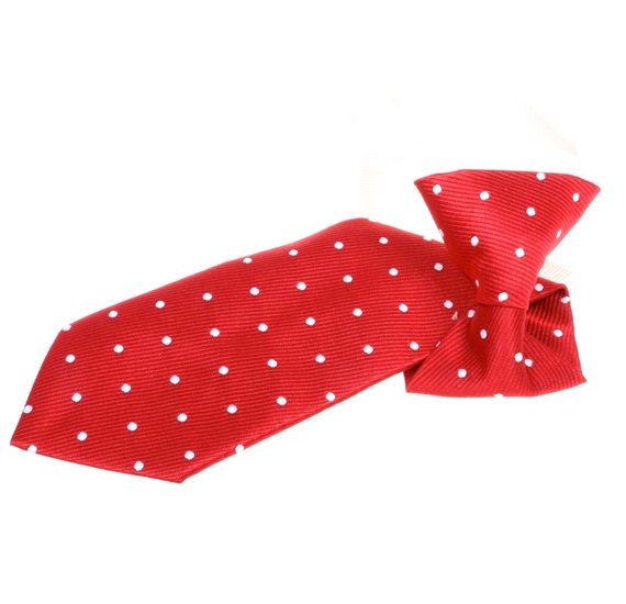 Cravatta Bambino in Seta Rossa a Pois Bianchi