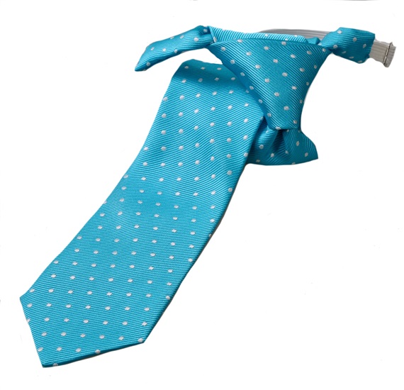 Cravatta Bambino Turchese a Pois Bianchi