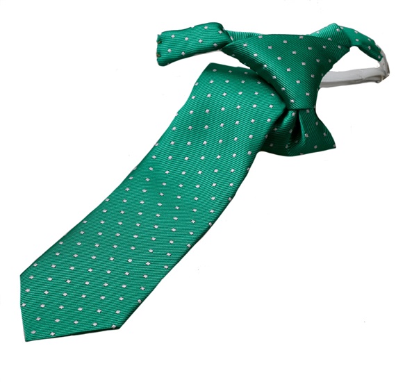 Cravatta Bambino Verde a Pois Bianchi