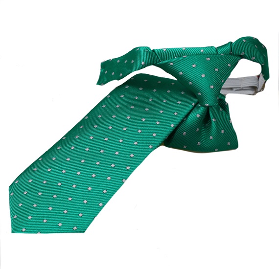 Corbata Niño Verde con Lunares Blancos