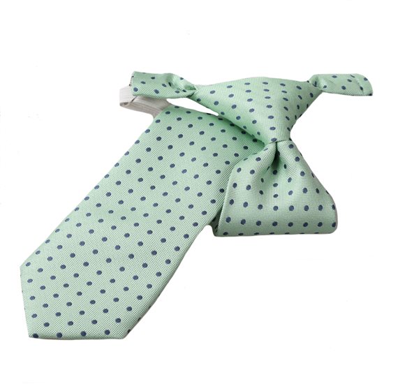 Cravatta Bambino Verde a Pois Grigi