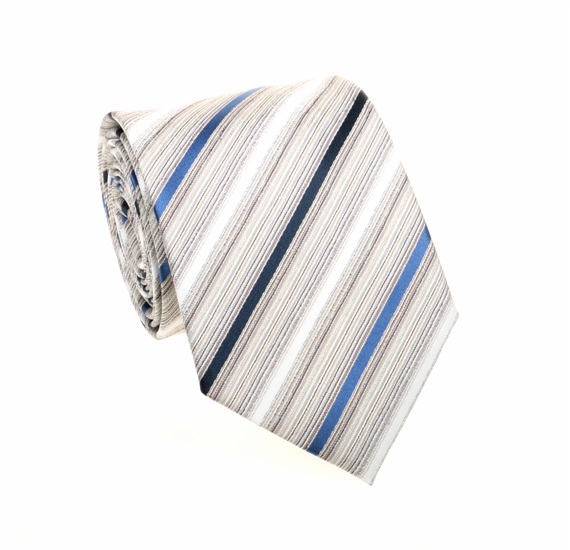 Cravatta Righe Sabbia e Blu