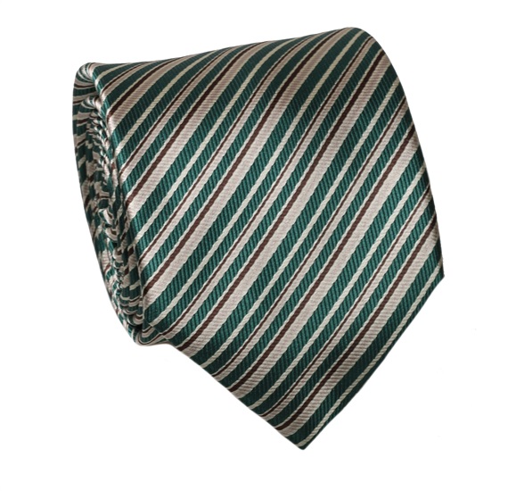 Cravatta a Righe Verde e Beige