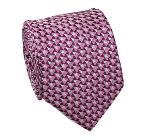 Cravatta Rosa con Design Geometrico