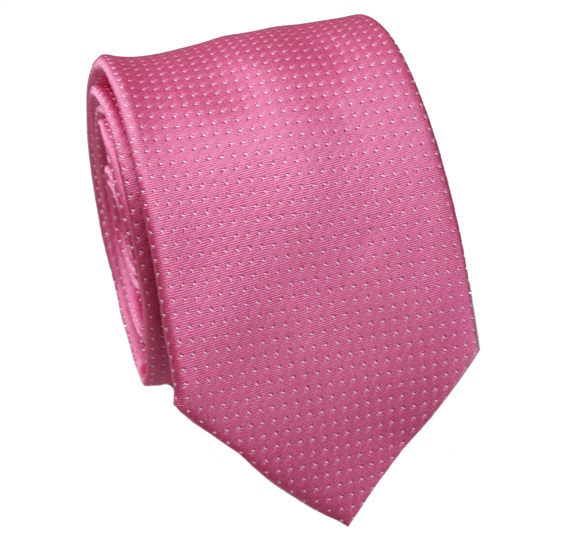 Cravatta Rosa con Pois Bianchi