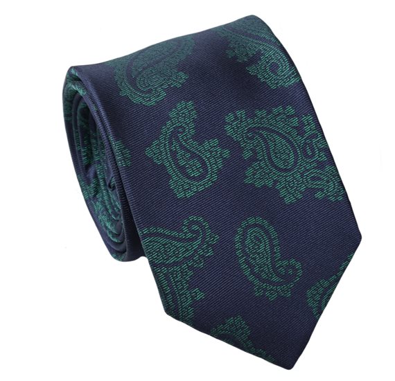 Cravatta in Seta Blu Cashmere Verde