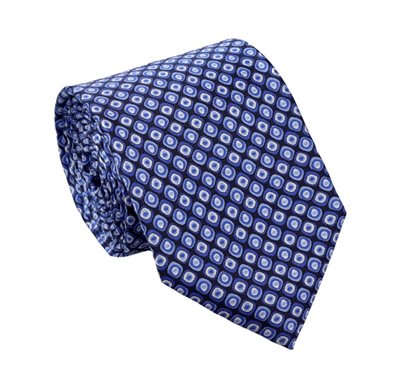 Cravatta in Seta Blu Op Art