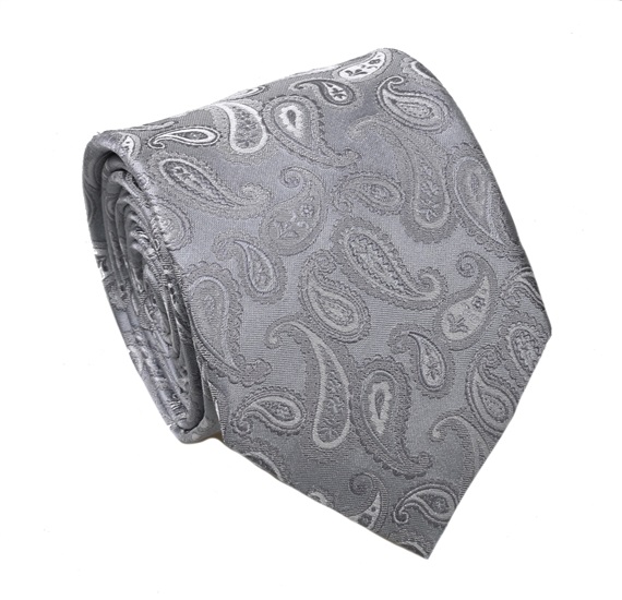 Cravatta in Seta e Cashmere Grigia