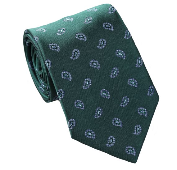 Cravatta in Seta Verde Cashmere Celeste