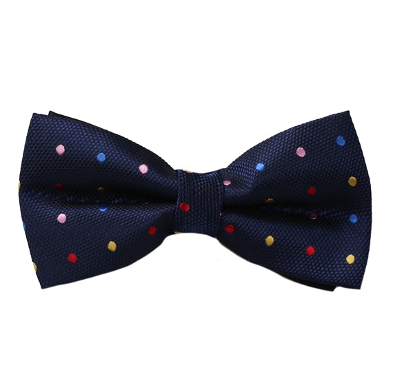 Papillon Blu Navy a Pois Multicolor