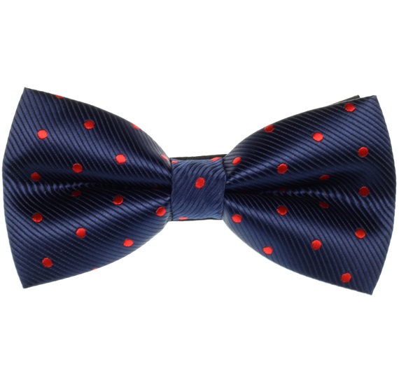 Papillon Blu Scuro a Pois Rossi