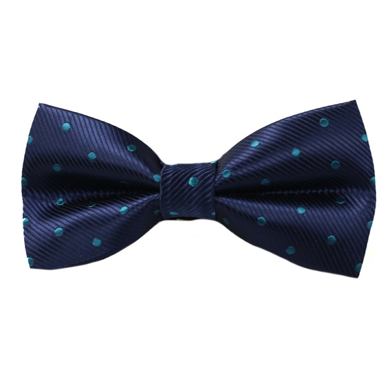 Papillon Blu Navy con Pois Turchesi