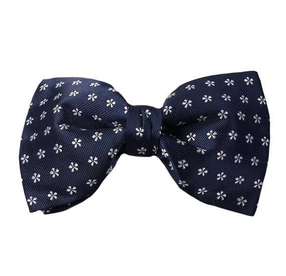 Papillon Blu Navy con Margherite