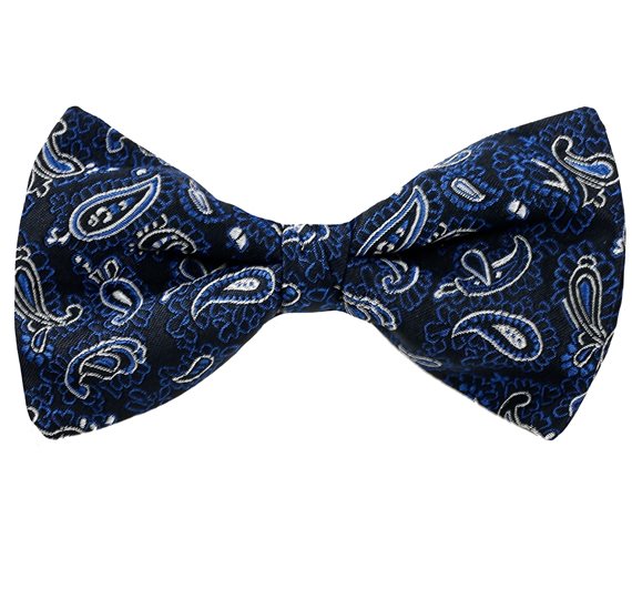 Papillon Blu Scuro Design Paisley Blu