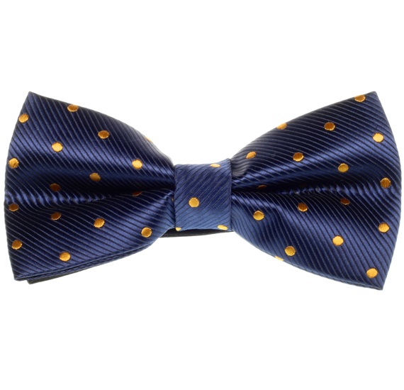 Papillon Blu Scuro a Pois Oro