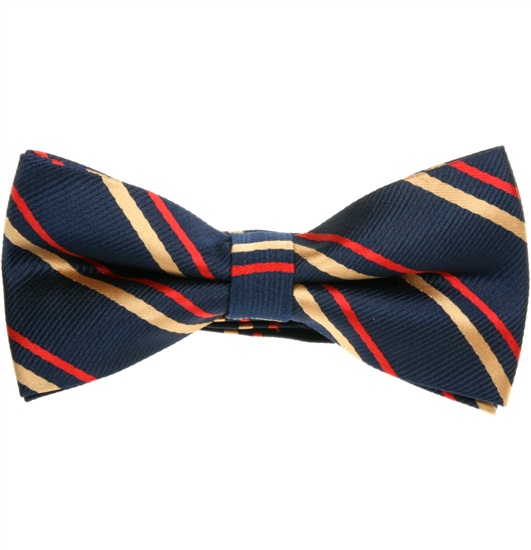 Papillon Blu Navy Righe Rosse e Oro