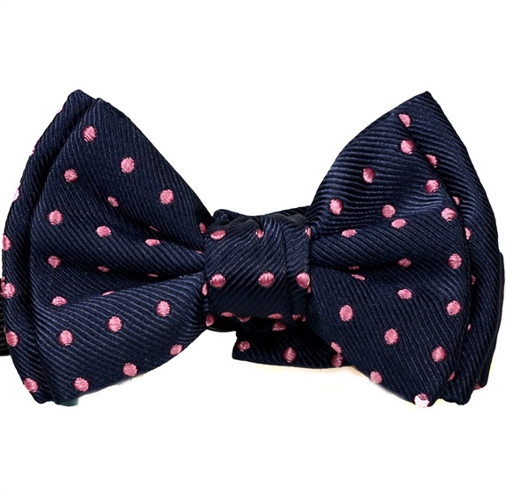 Papillon Bambino Blu Navy a Pois Fucsia