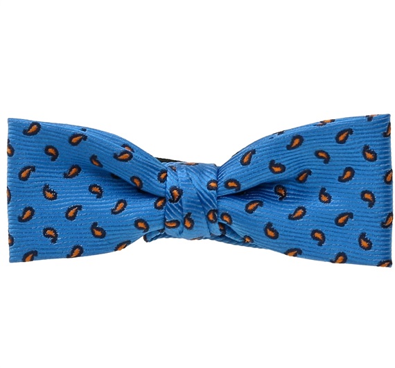 Papillon Bambino Azzurro con Cashmere Arancione