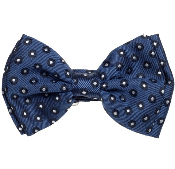 Papillon Bambino in Seta Blu Navy a Pois Bianchi