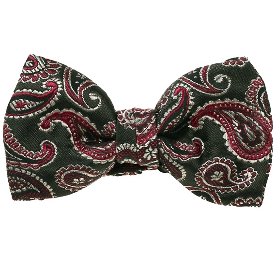 Papillon Bambino Verde Scuro con Cashmere Granata