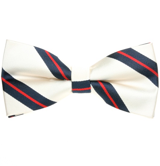 Papillon Beige Righe Blu Navy