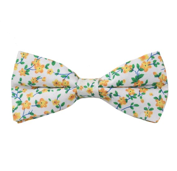 Papillon Bianco Fiori Gialli