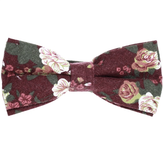 Papillon Bordeaux con Fiori