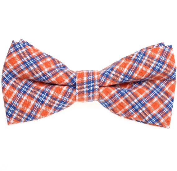 Papillon a Quadri Scozzesi Arancione e Bluastro