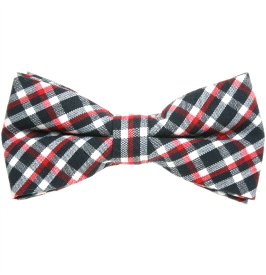 Papillon a Quadri Scozzesi Nero, Bianco e Rosso