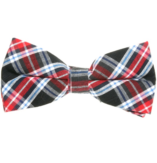 Papillon Tartan Nero, Rosso e Blu