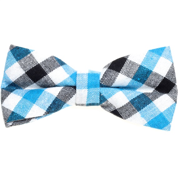 Papillon Quadretti Vichy Bianco e Turchese