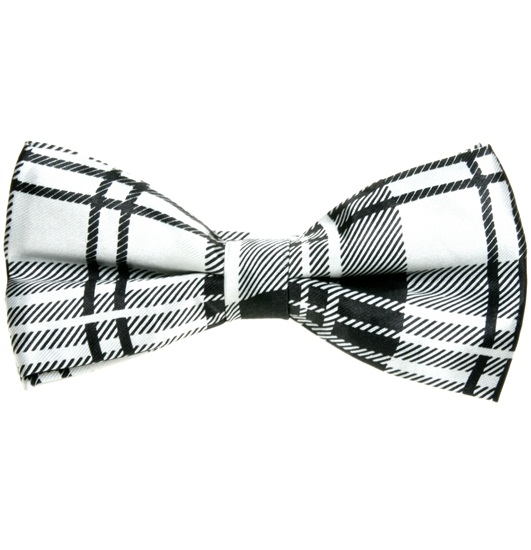 Papillon a Quadri Scozzesi Bianchi e Neri