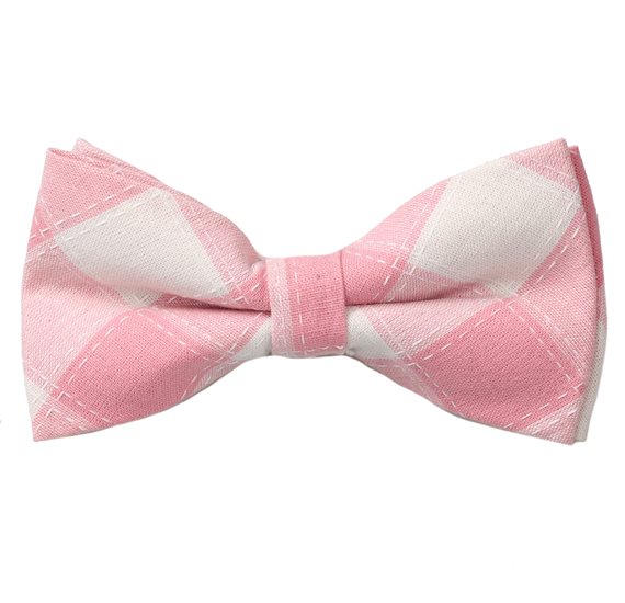 Papillon a Quadretti Rosa Chiaro e Beige