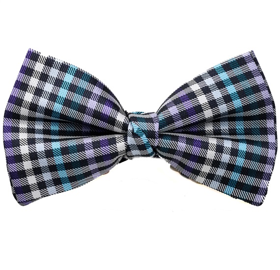 Papillon a Quadretti Vichy Blu, Viola e Nero