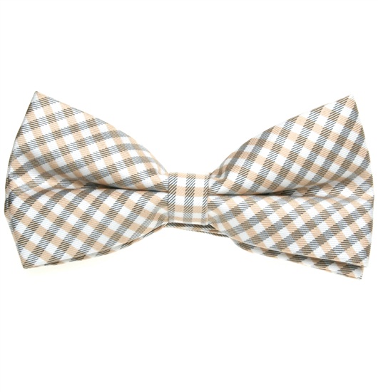 Papillon a Quadretti Vichy Bianco e Beige