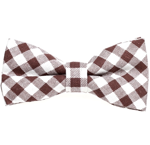 Papillon a Quadretti Vichy Bianco e Marrone