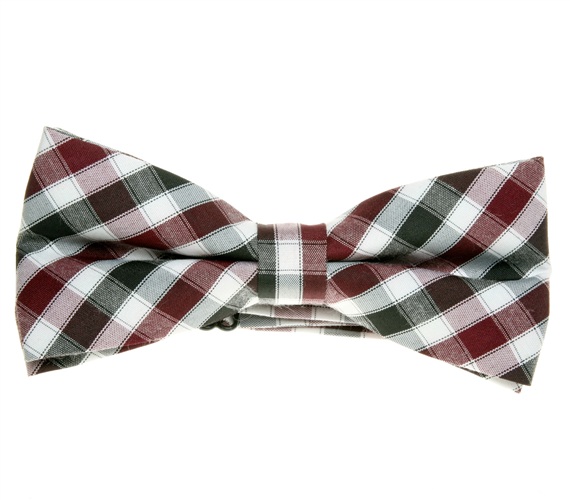 Papillon a Quadretti Vichy Bianco, Nero e Bordeaux