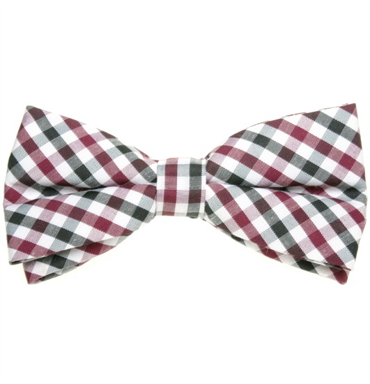 Papillon a Quadretti Vichy Bordeaux e Neri