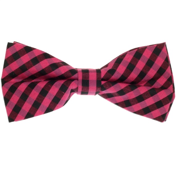 Papillon a Quadretti Vichy Fucsia e Nero