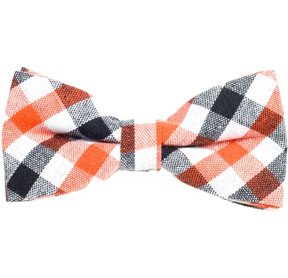 Papillon a Quadretti Vichy Arancione e Nero