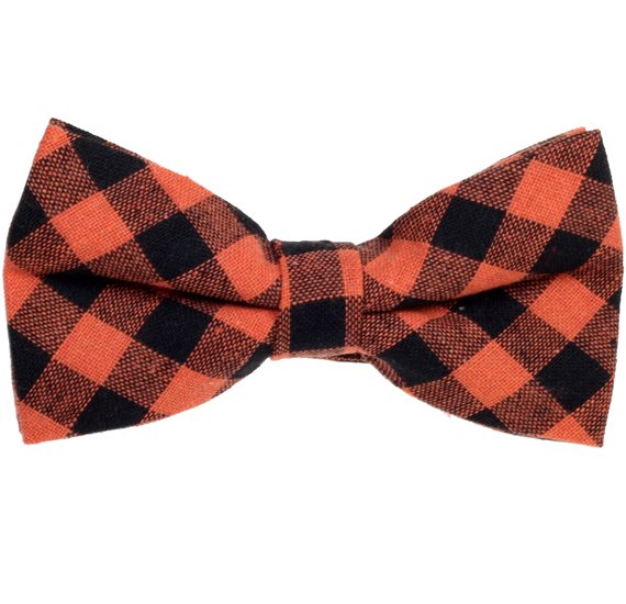 Papillon a Quadretti Vichy Nero e Arancione