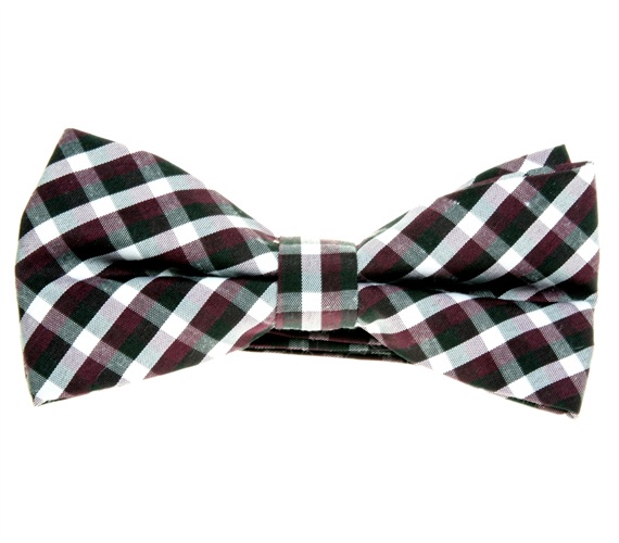 Papillon a Quadretti Vichy Neri e Bordeaux