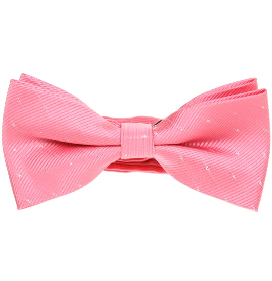 Papillon Elegante Rosa Pois Argento