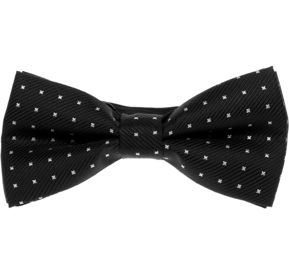 Papillon Nero con Trifogli Bianchi