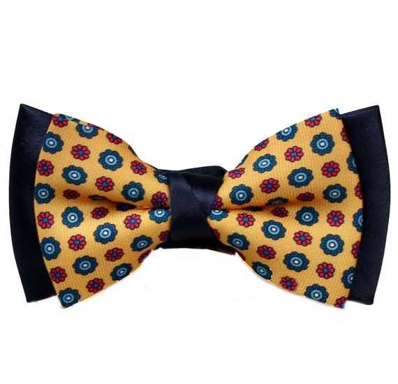 Papillon Bambino Blu Navy Giallo Margherite