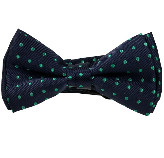 Papillon Bambino Blu Navy con Pois Verdi